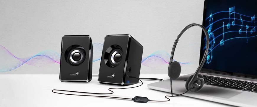 Reproduktory Genius SP-U125, 2.0, 3W černé/modré Reproduktory Genius SP-U125, 2.0, 3W černé/modré