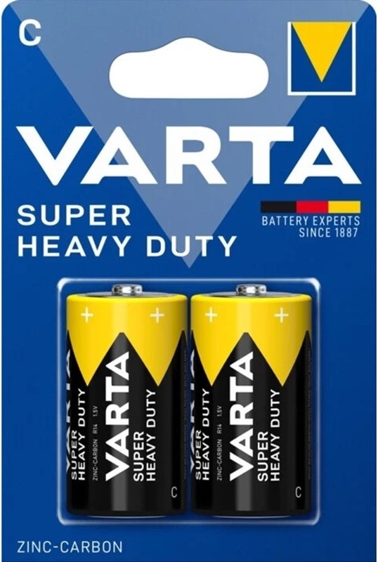 Baterie zinkouhlíková Varta Super Heavy Duty C, 2ks