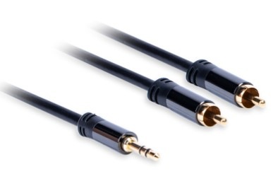 Kabel AQ 3,5mm Jack/2xRCA, M/M, 1,5m černý