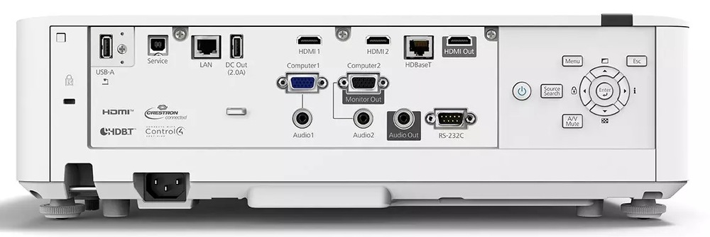 Projektor Epson EB-L530U bílý Laserový projektor Epson EB-L530U, pohled na konektory