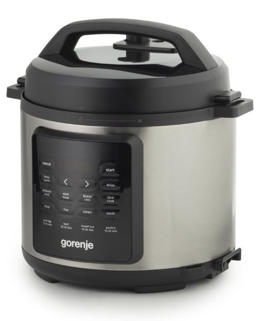 Multifunkční hrnec Gorenje GMC6SBK stříbrný multifunkční hrnec Gorenje GMC6SBK natočený z boku