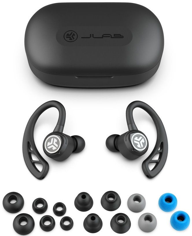 JLab Epic Air Sport True Wireless Earbuds, černá