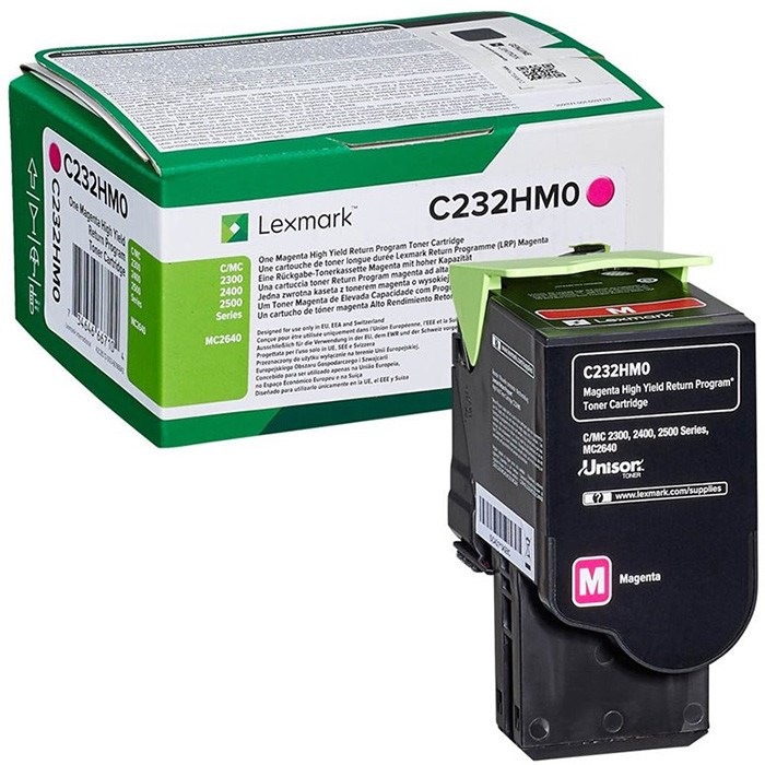 Toner Lexmark C232HM0, 2300 stran, pro C2325dw, C2425dw, C2535dw, MC2325adw, MC2425adw purpurový