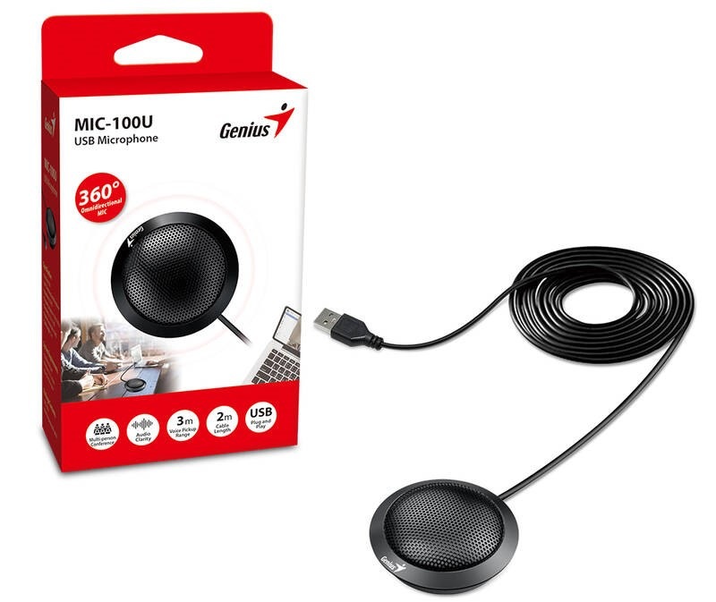 Konferenční mikrofon Genius MIC-100U, USB - černý