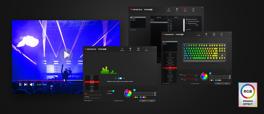 Klávesnice Genesis THOR 230, TKL, RGB, Outemu Red, bezdrátová, US layout bílá Genesis THOR 230 TKL RGB Outemu Red US (NKG-2165)
