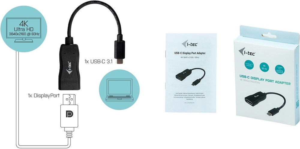 Redukce i-tec USB-C/Display Port 4K e-tec USB-C / DisplayPort 4K