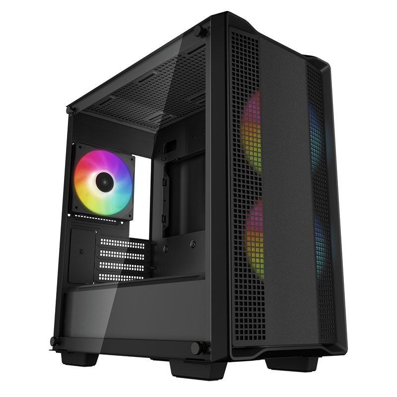PC skříň DeepCool CC360, černá barva.