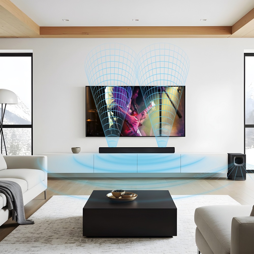 Zvuk ze soundbaru TESLA PrimeSound HQ-995X přichází k posluchači ze všech stran a vytváří 3D efekt