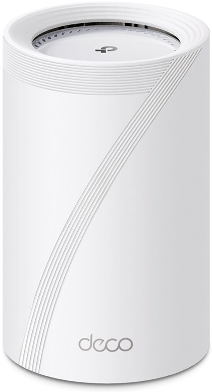 TP-Link Deco BE68 mesh Wi-Fi 7 router, bílá válcová skříň.
