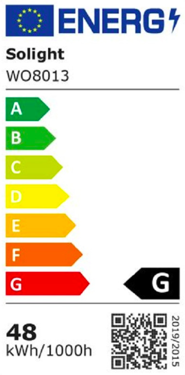 Stropní svítidlo Solight WO8013 CALA 48W Energetický štítek stropního svítidla Solight WO8013 CALA 48 W s třídou účinnosti G