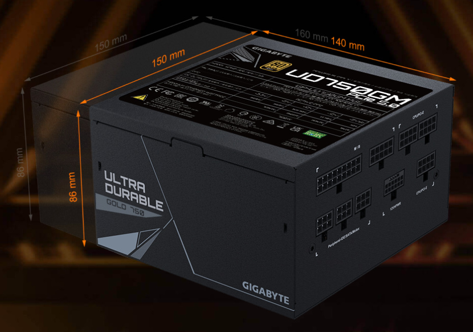 Zdroj GIGABYTE UD850GM - 850W Gold černý