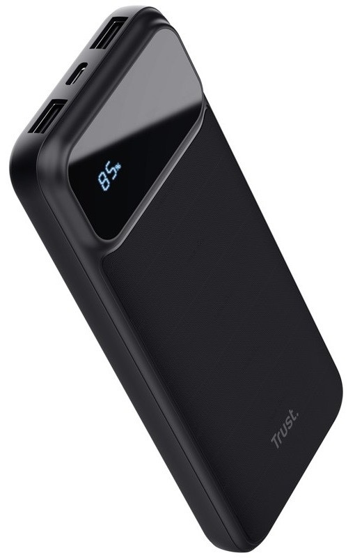 Powerbanka Trust s kapacitou 10 000 mAh, černá barva