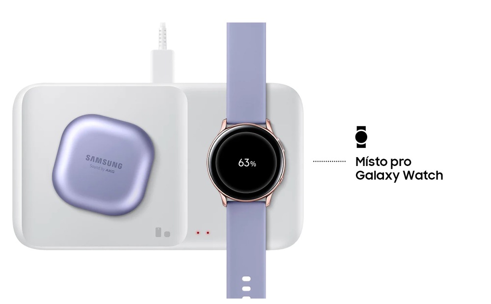 Bezdrátová nabíječka Samsung Duo Pad, 9W, bez kabelu černá Bezdrátová nabíječka Samsung Duo Pad, 9W, bez kabelu černá