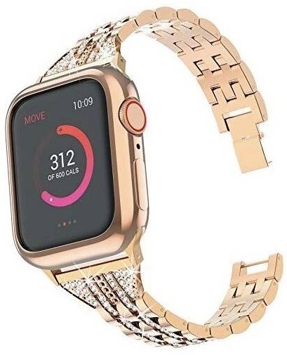 Řemínek WG line, kovový, na Apple Watch 38/40/41 mm + adapter zlatý