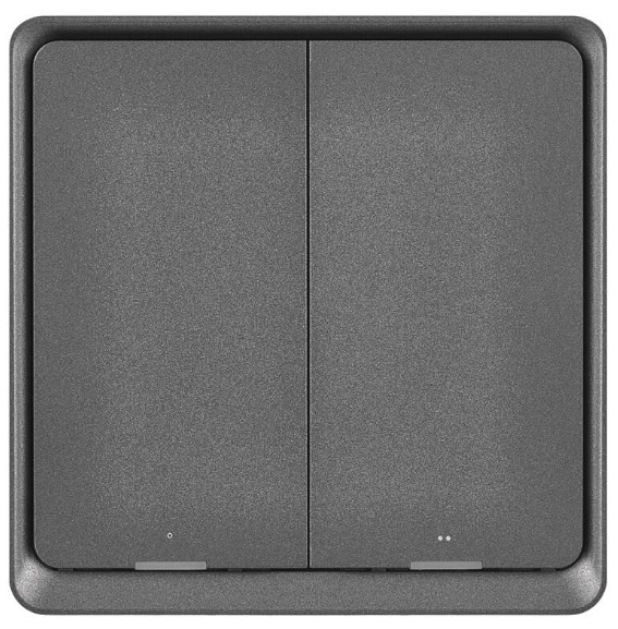Vypínač EMOS GoSmart IP-2002ZB, ZigBee 3.0, 2-tlačítkový - šedý
