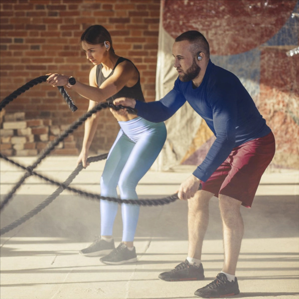 Hama Spirit Athletics s klipem + nabíjecí pouzdro, bílá