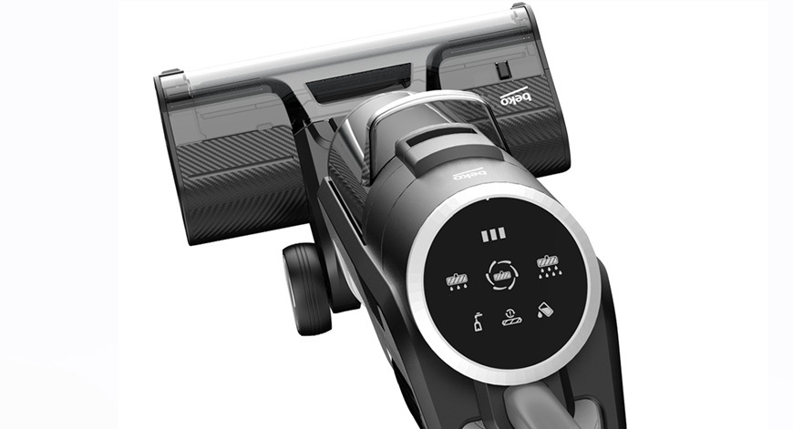 Víceúčelový vysavač Beko Wet&Dry VRW80318VB černý/bílý Detail obrázku displeje vysavače.