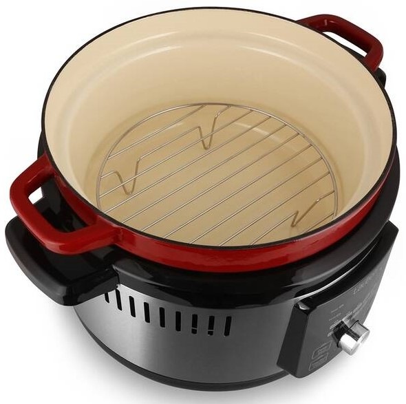 Multifunkční hrnec Lauben OvenSafe® Multicooker 6000RS stříbrný/červený