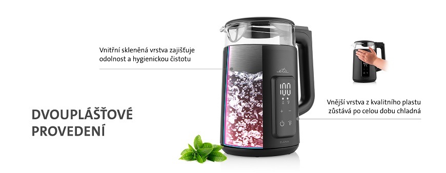 Електричний чайник ETA Elena з довгою оболонкою, запобіжники