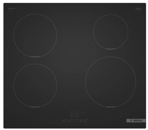 Indukční varná deska Bosch Serie 4 PIE61ABB5E Matt Design černá Varná deska Bosch PIE61ABB5E