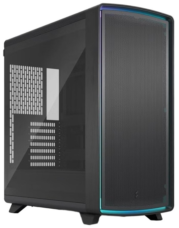Case FRACTAL DESIGN Summit Ambience Blackout TG Light Tint černá Počítačová skříň FRACTAL DESIGN Summit Ambience Blackout TG Light Tint s prosklenou bočnicí a RGB osvětlením předního panelu