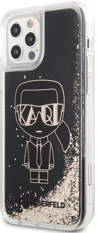 Kryt na mobil Karl Lagerfeld Liquid Glitter Gatsby na Apple iPhone 12/12 Pro černý Kryt na mobil Karl Lagerfeld Liquid Glitter Gatsby na Apple iPhone 12/12 Pro černý