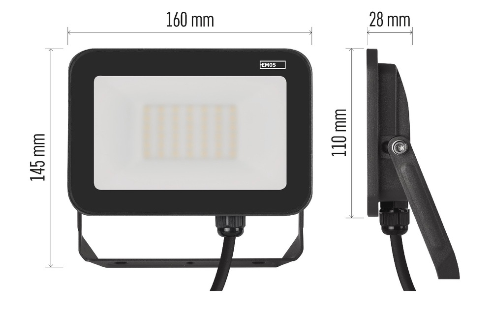 Reflektor EMOS INOVO 30W 3300LM IP65 NW černý Reflektor EMOS INOVO 30W 3300LM IP65 NW - černý