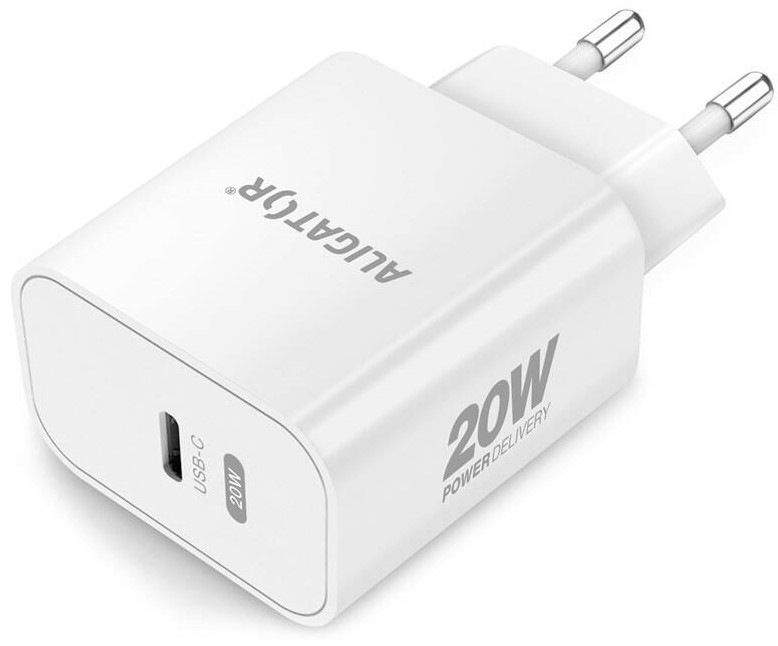 Nabíječka do sítě Aligator Power Delivery 20W, USB-C bílá