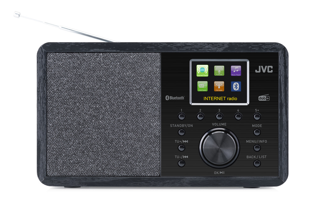 Internetový radiopřijímač s DAB+ JVC RA-E814B černé Internetové rádio s DAB+ JVC RA-E814B, funkce