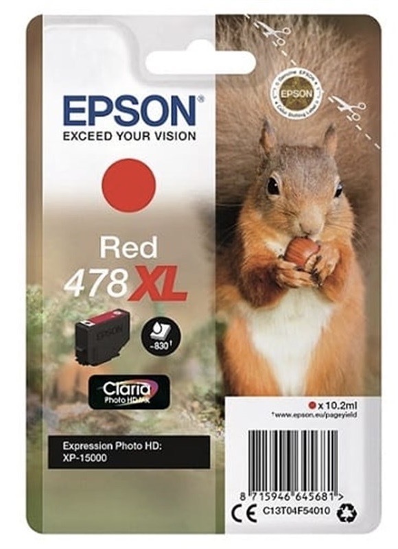 Inkoustová náplň Epson 478XL, 830 stran červená