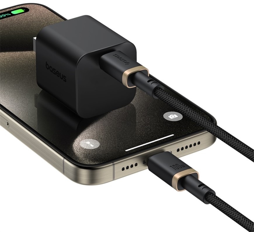 Kabel Baseus Dura USB-C/USB-C, 100W, 1m černý/zlatý Kabel Baseus Dura USB-C/USB-C, 100W, 1m - černý/zlatý