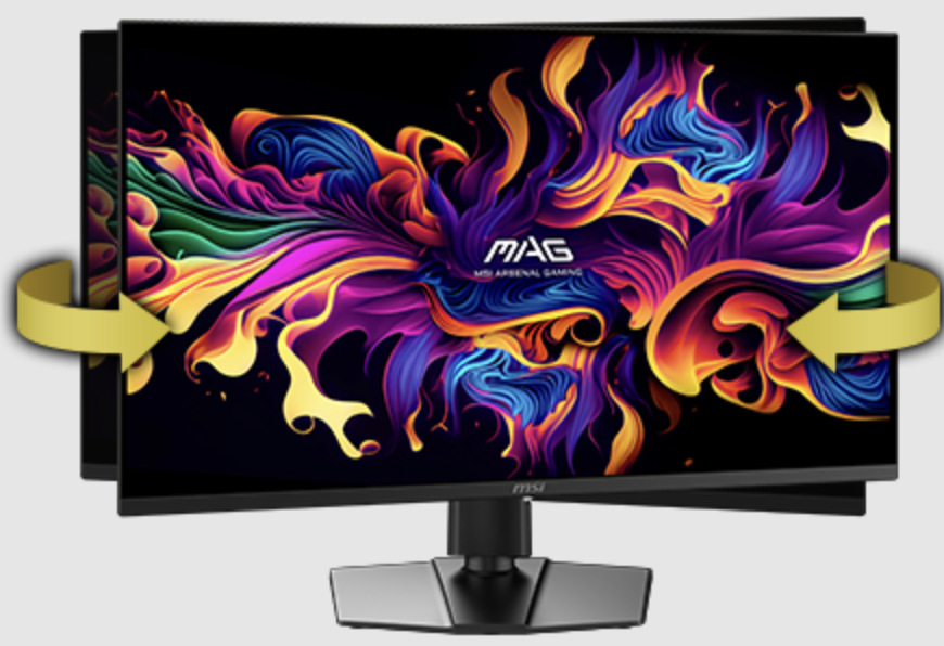 Herní monitor MSI MAG 321UP QD-OLED X24 s možností natočení obrazovky do stran