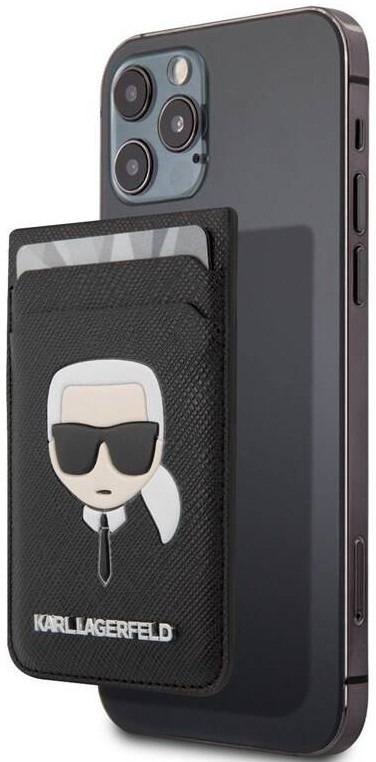 Peněženka Karl Lagerfeld Saffiano Magnetic Wallet Karl Head černá