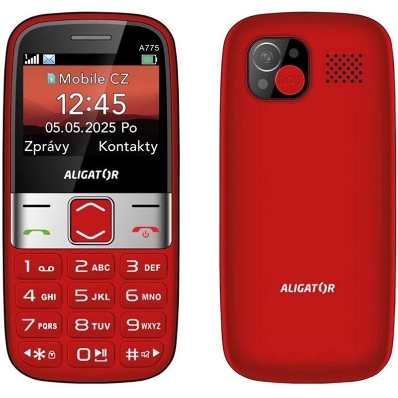 Mobilní telefon Aligator A775 Senior červený