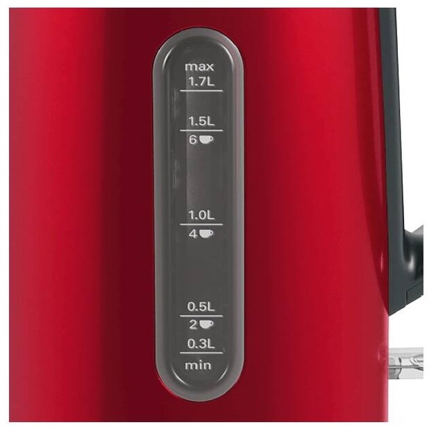 Rychlovarná konvice Bosch DesignLine TWK4P434 černá/červená Rychlovarná konvice Bosch DesignLine TWK4P434 černá/červená