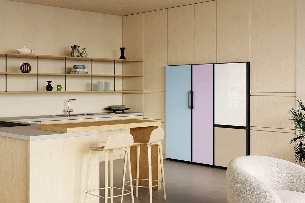 Americká lednice Samsung Bespoke RB7300T RB38A7B6AS9/EF + spojovací sada RA-C00K3BAA stříbrná