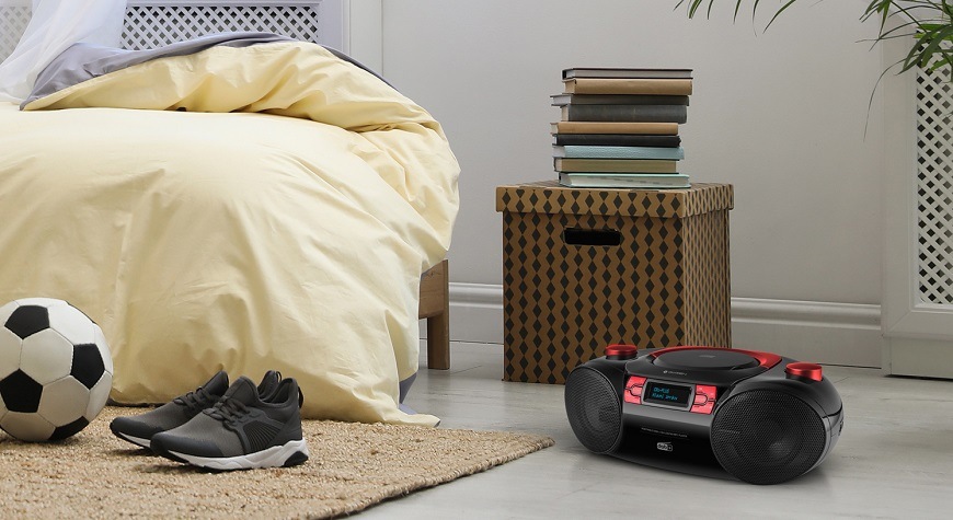 Radiopřijímač DAB+/CD GoGEN CDM 390 BTDABR černý/červený Radiopřijímač DAB+/CD GoGEN CDM 390 BTDABR černý/červený