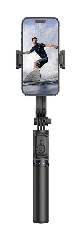 Selfie tyč XO SS13, Bluetooth + stativ, 106cm černá