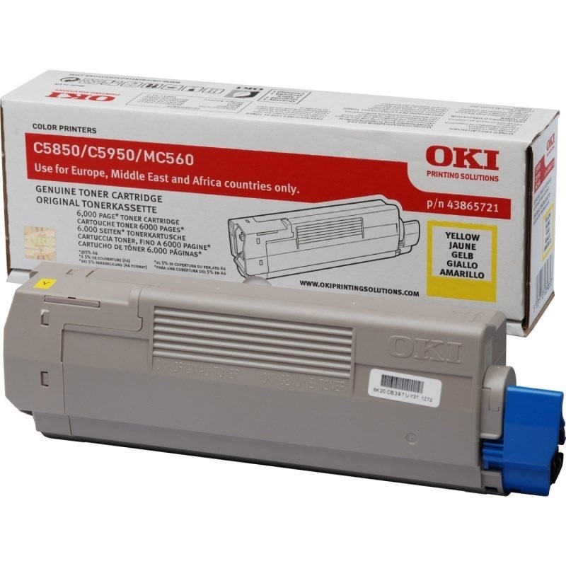Toner OKI C5850/5950/MC560, 6000 stran žlutý