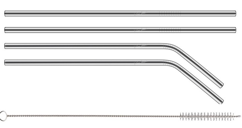 Brčka Lamart STRAW LT7052, set 5 ks, nerez