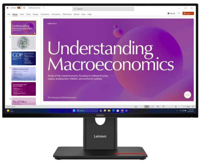 Monitor Lenovo ThinkVision T24d-40 23.8",WLED podsvícení, IPS panel, 4ms, 1500: 1, 250cd/m2, 1920 × 1080 Full HD, - černý