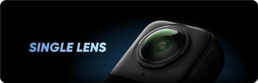 Detail čočky na kameře Insta360 X5