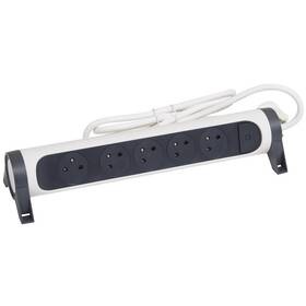 Kabel prodlužovací Legrand 5x zásuvka, s vypínačem, 3m (L049461) černý/bílý