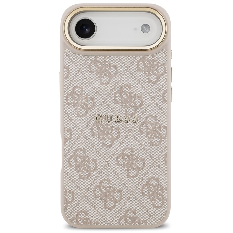 Kryt na mobil Guess PU Leather 4G Gold Frame MagSafe na Apple iPhone Air růžový