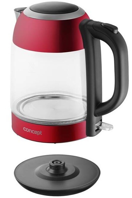 Rychlovarná konvice Concept RK4081 červená/sklo