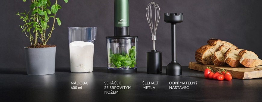 Tyčový mixér ETA Mano, příslušenství a nástavce