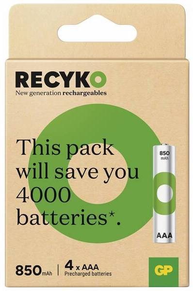 Baterie nabíjecí GP ReCyko 850 AAA (HR03), 4 ks