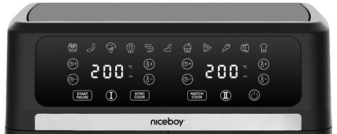 Fritéza horkovzdušná Niceboy AirFryer DUO černá Fritéza horkovzdušná Niceboy AirFryer DUO černá