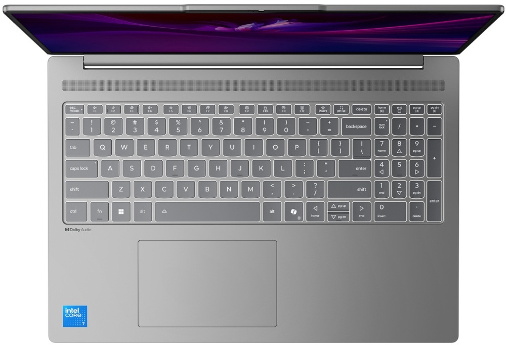 Notebook Lenovo IdeaPad Slim 5 16IMH10 šedý Pohled shora na klávesnici notebooku IdeaPad Slim 5