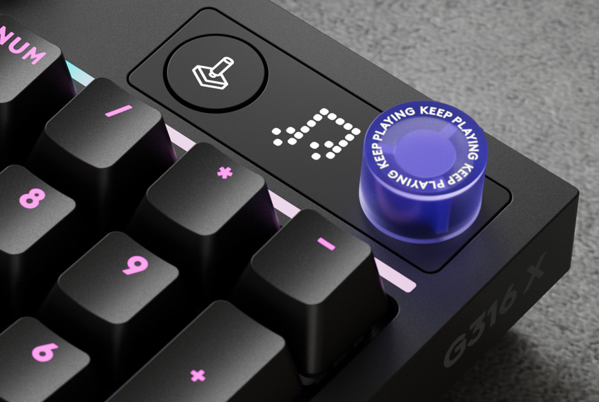 Klávesnice Logitech G316 X 98, US INT'L layout černá Ovládací kolečko a multimediální prvky klávesnice Logitech G316 X 98
